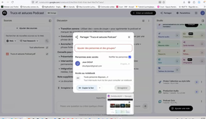 Partager votre NotebookLM ou des contenus générés avec NotebookLM