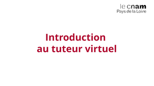 PRÉSENTATION DU TUTEUR VIRTUEL