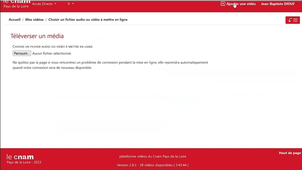 Comment déposer une vidéo sur le Médiacenter du Cnam ?